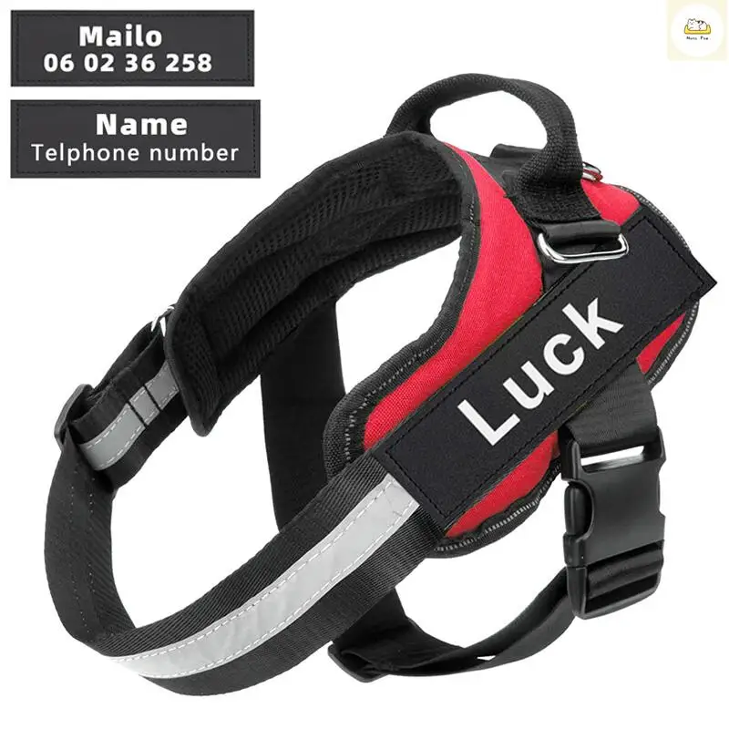 

Pet Harness For Dogs And Cats Personalized Dog Cat Harness For Small Large Dog Harness Vest With Name Custom Patch NaNa paw