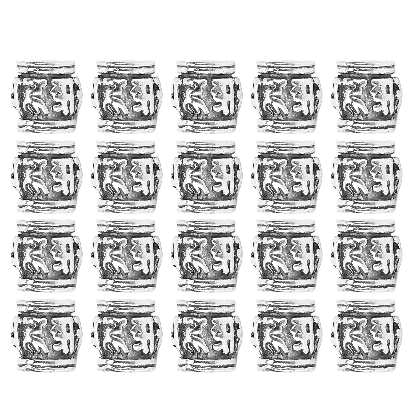 

20pcs Beard Jewelry Dreadlocks Alloy Silver Hair Braiding Beads DIY Bracelet Necklace Accessories