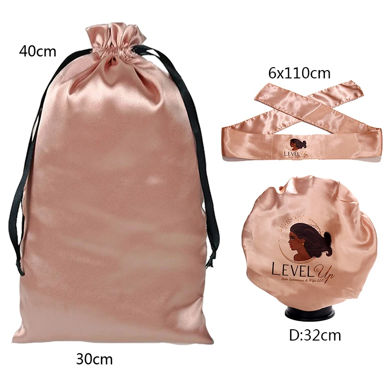 HDEBAG Пользовательский логотип шелковая атласная Регулируемая головная повязка