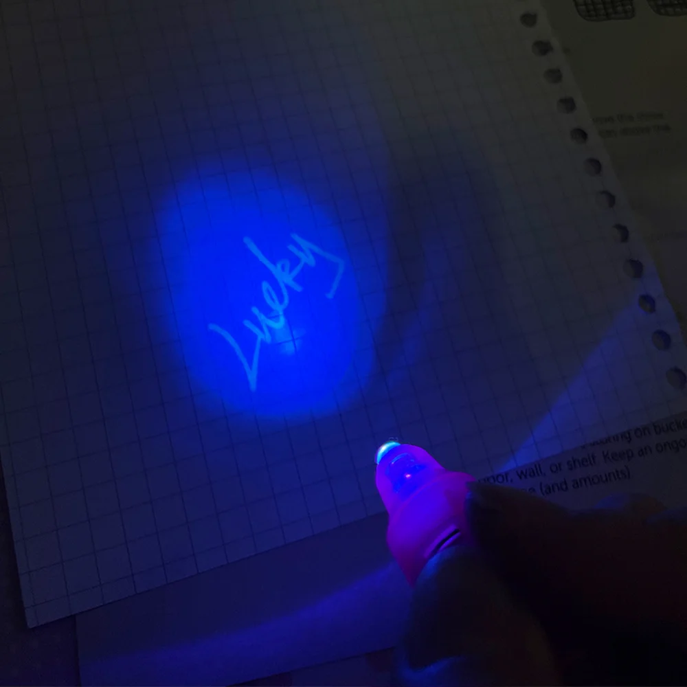 Светящаяся Волшебная пурпурная ручка 2 в 1 с УФ-черным свесветильник набор для