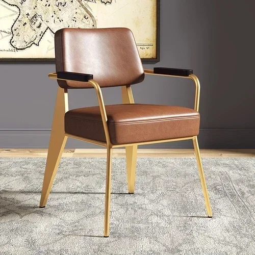 Дизайнерские обеденные стулья с поручнями комфортная работа со спинкой простые