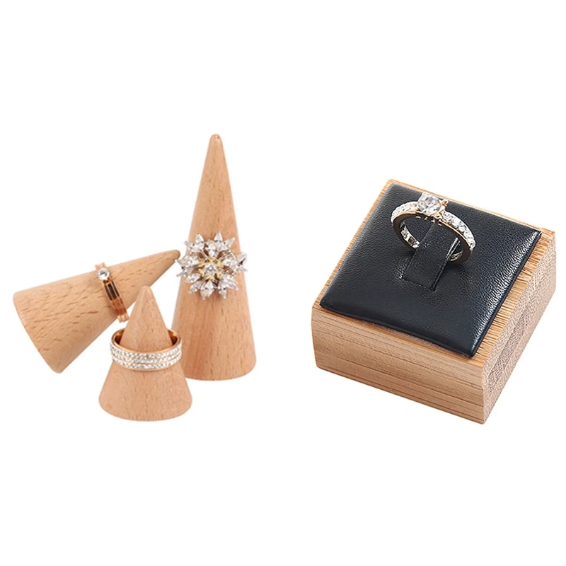 

Ring Bracelet Jewelry Display Stand Holder & Upscale Wood Ring Jewelry Display Holder Cone Shaped Organizer Stand