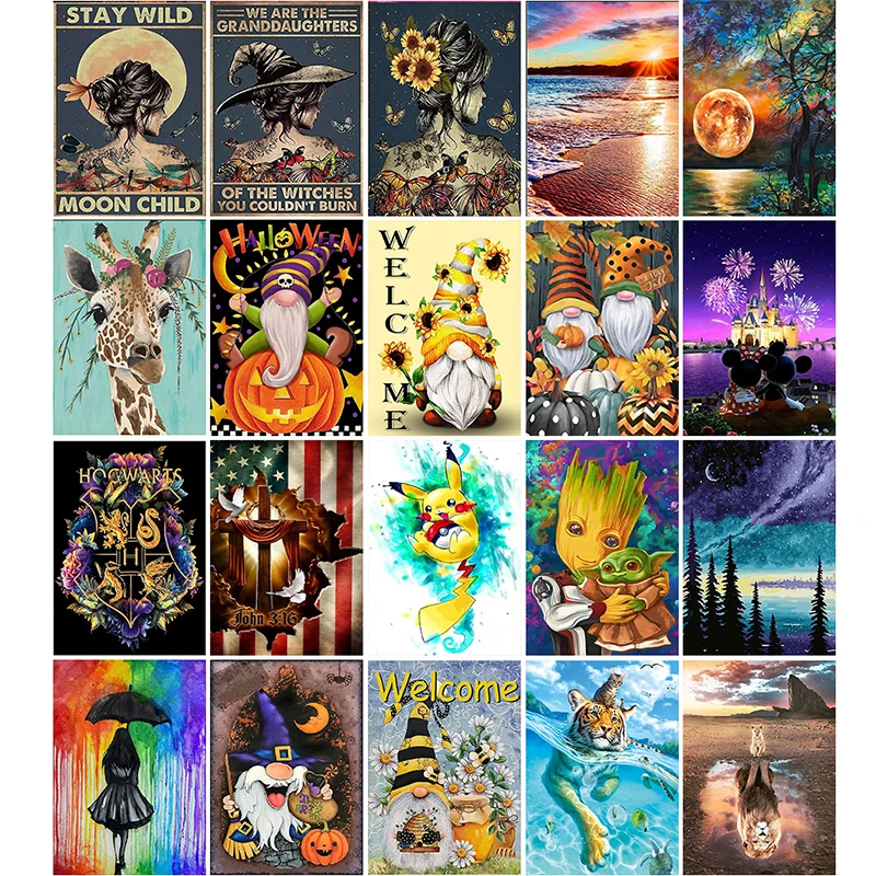 

Алмазная живопись «сделай сам», полная круглая смола, комиксы, Ландшафтная фигурка, алмазная вышивка, картина стразы, украшение для дома