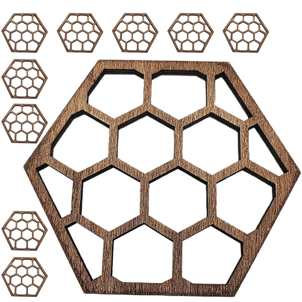 

Coaster Wood Mat Coasters Mats Wooden Honeycomb Cup Drink Pot Table Coffee Placemat Hot Trivets Rests Hanging Spoon Holder