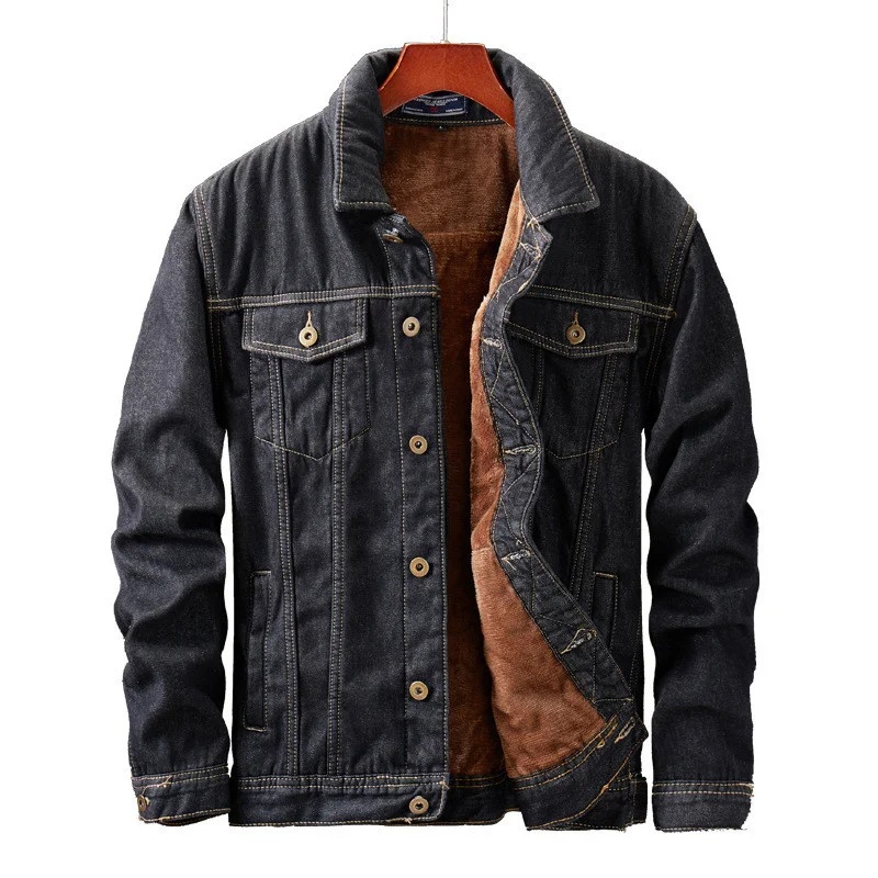 

Mens Winter Thick Thermal Denim Jackets And Coats Fleece Lined Warm Jean Jacket Outwear Casual Trucker Jacket M-5XL