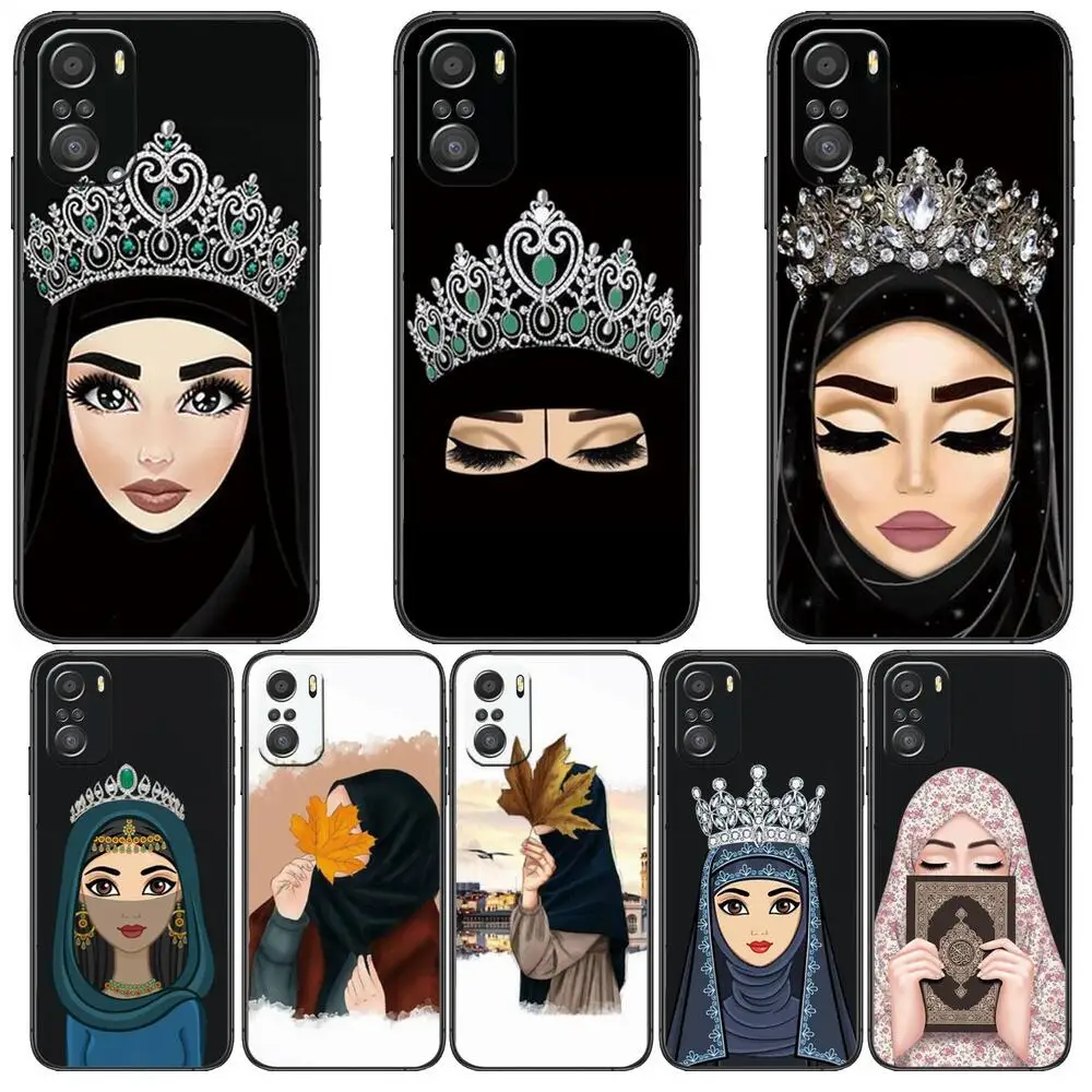 

Arab Islamic Girl Muslim Women Phone Case For xiaomi mi 11 Lite pro Ultra 10s 9 8 MIX 4 FOLD 10T 5g Black Cover Silicone Back Pr