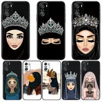 arab islamic girl muslim women phone case for xiaomi mi 11 lite pro ultra 10s 9 8 mix 4 fold 10t 5g black cover silicone back pr