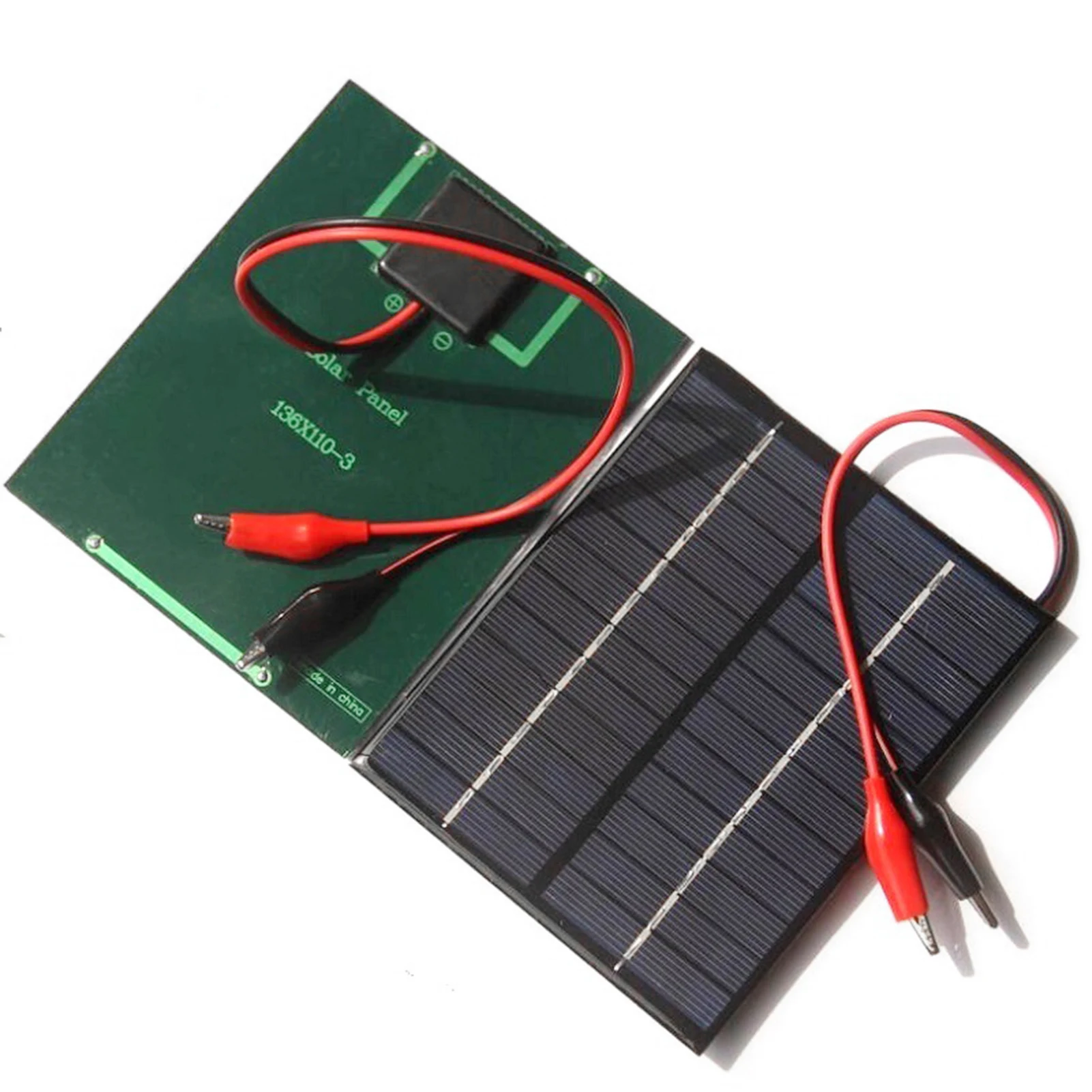 2/3 Polycrystalline Battery Solar Panel with Tigerclip 2W 12V Glue Drop Board DIY for Light Toys Charger