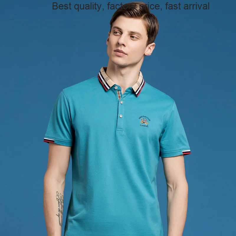 

Рубашка-поло мужская с вышивкой, дышащая и удобная, лето 2023