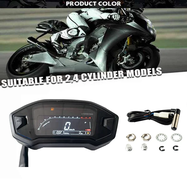 Универсальный мотоциклетный ЖК-цифровой счетчик спидометр одометр тахометр