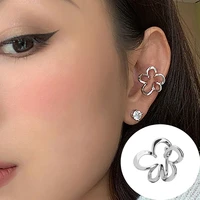 punk fairy clip earrings for women goth irregular flower metal ear cuffs unusual design no piercing earrings korean fashion