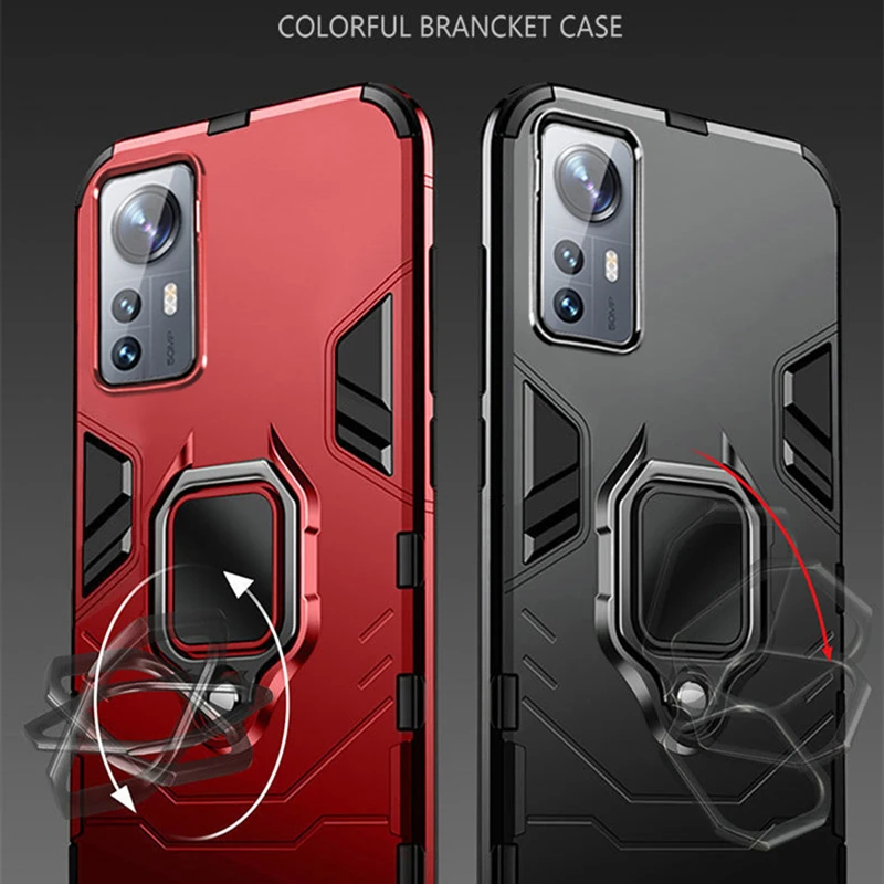 

For Xiaomi Mi 12T Pro Case Matte Hard PC Ring Holder Shockproof Back Cover Phone Case For Xiaomi Mi 12T Xiaomi12T Mi12T 5G Funda