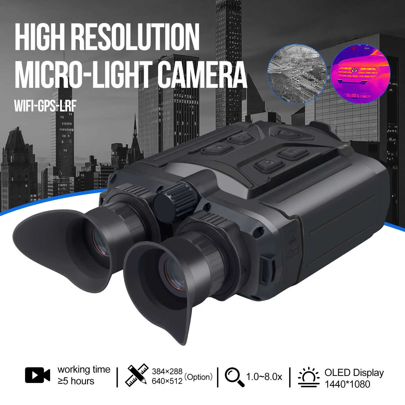 

Thermal BinocularThermal Imaging Binocular, Handheld Digital Infrared Night Vision Telescope 35 mm Lens 32G TF Card for Hunting