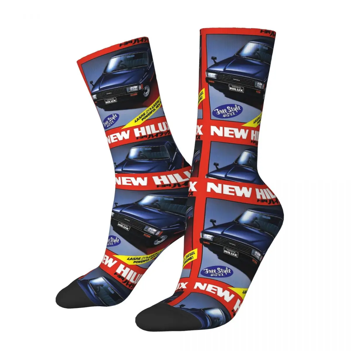 

Men's compression Socks Off-road Pictures Retro Harajuku Off-road vehicle Hip Hop Novelty Seamless Crew Crazy Sock Gift Printed