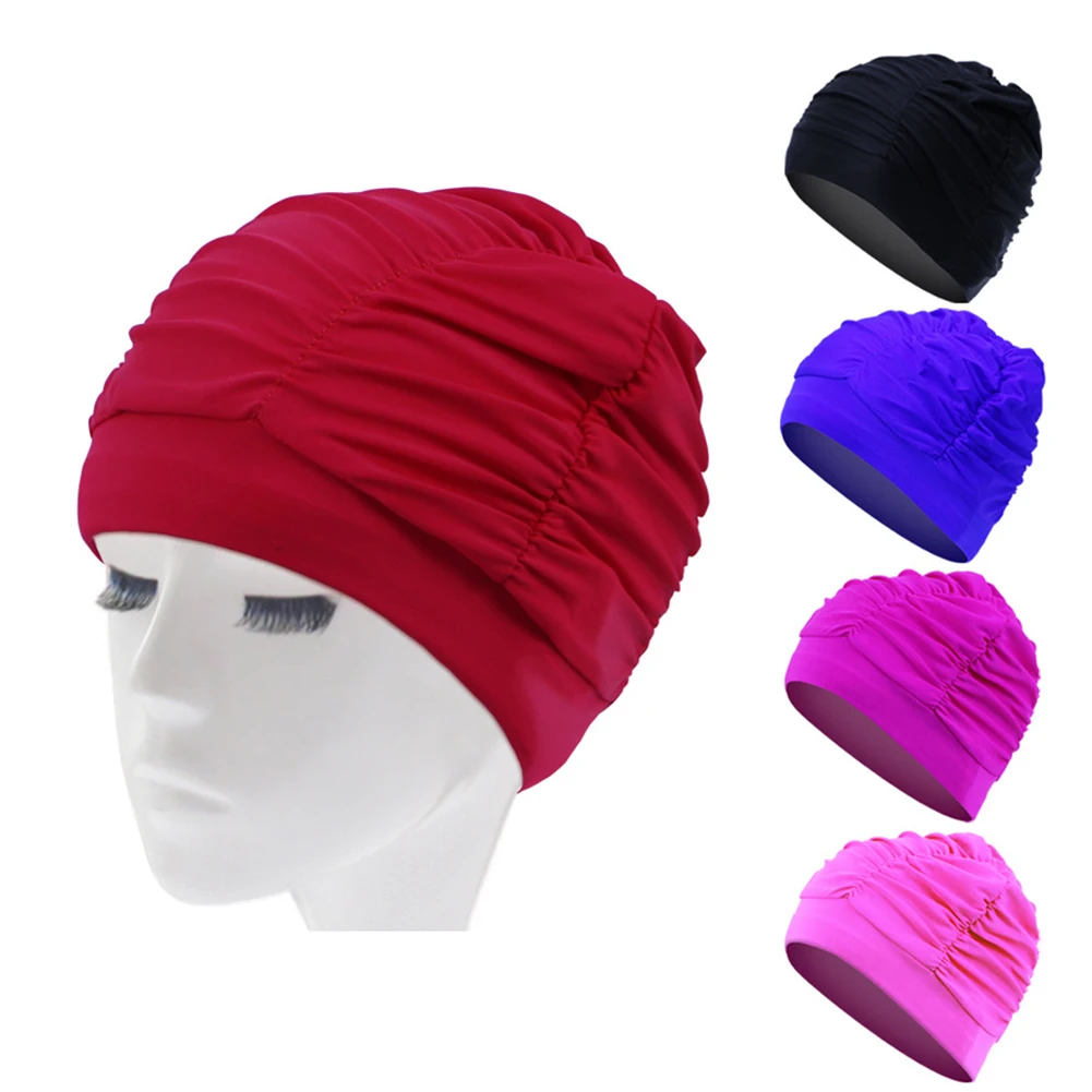 

Men Women Soft Drape Elastic Swimming Cap Hat For Long Hair Dreadlocks Water Sports Swimming Accessories Equipments Parts