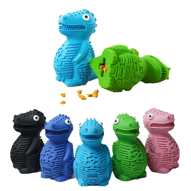 

Leaky Toys Dinosaur Molar Teeth Biting Resistant Interactive Multifunctional Gnawing Dog Toy Pet Supplies 21CM