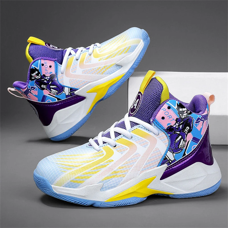 New Arrival Basketball Shoes Boys Cushioning Non-Slip Wearable Sports Shoes Gym Training Athletic Basketball Sneakers for Kids