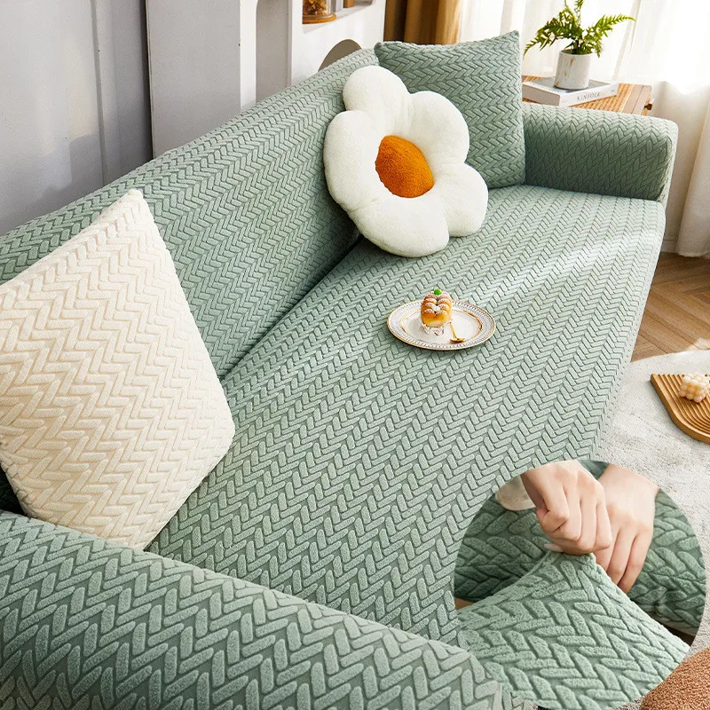 

Elastic Sofa Cover Slipcover For Living Room Stretch Polar Fleece Armchair Cover 1 2 3 4 Seater Place Corner Home Decartion