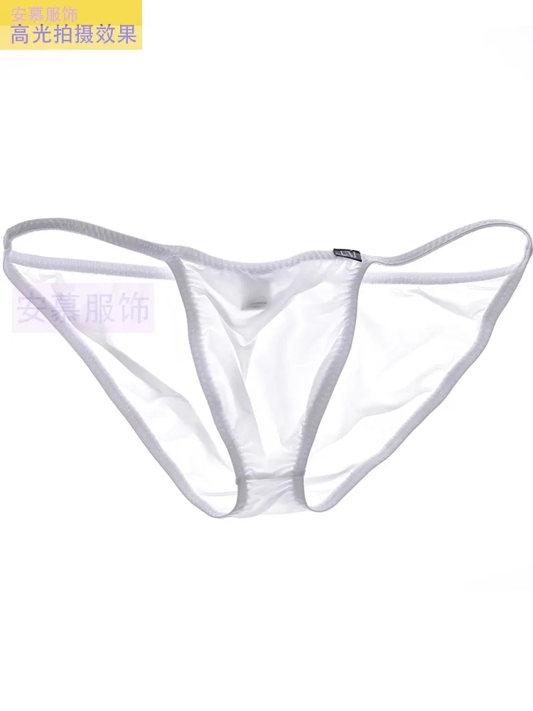 

3 Pcs Low Waist Men's Briefs Triangle Sexy Translucent Underwear Ultra Thin Breathable Tight Lycra High Elastic Underwear