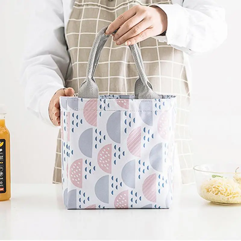 

Simple Pastoral Lunch Bag For Picnic Kids Women Travel Thermal Breakfast Organizer Insulated Waterproof Storage Bag Lunch Box