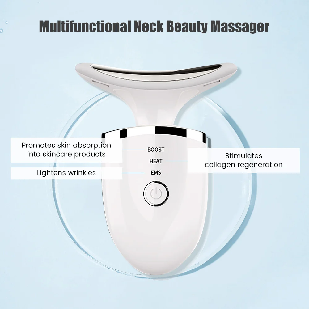 

EMS Neck Face Beauty Device LED Photon Therapy Skin Tighten Reduce Double Chin Anti Wrinkle Remove Facial Lifting Massager Tool