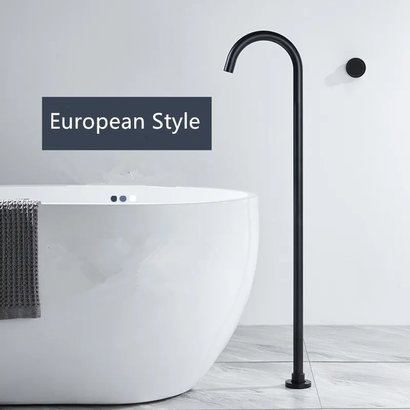 

Tuqiu Rose Gold Floor Mounted Bathtub Shower Faucet Black Bathtub Faucet Free Standing Bathroom Crane Bath Shower Mixer Tap