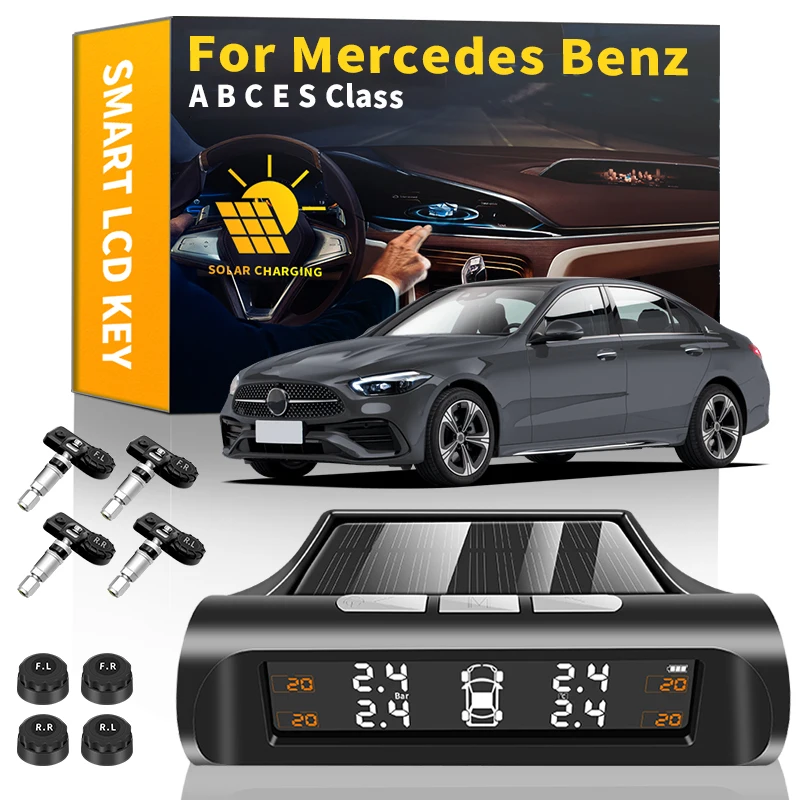 

Автомобильный датчик давления в шинах на солнечной батарее TPMS для Mercedes Benz W168 W169 W176 W202 S203 W204 CL203 W124 W210 W212 C207 A207 W220 W221