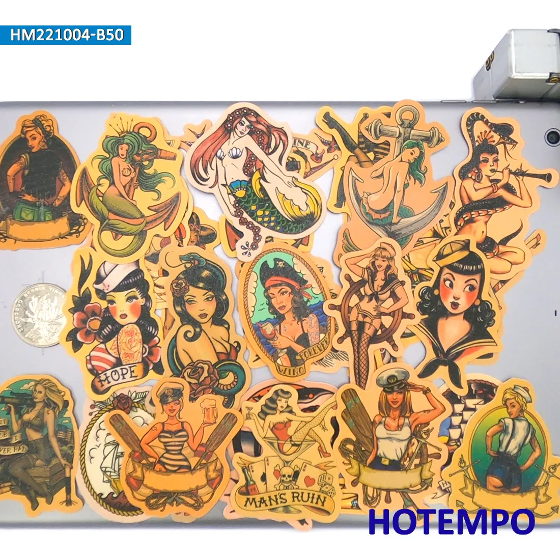 наклейки на татуировки моряка Навигатор Арт Граффити Ретро мода Сексуальная