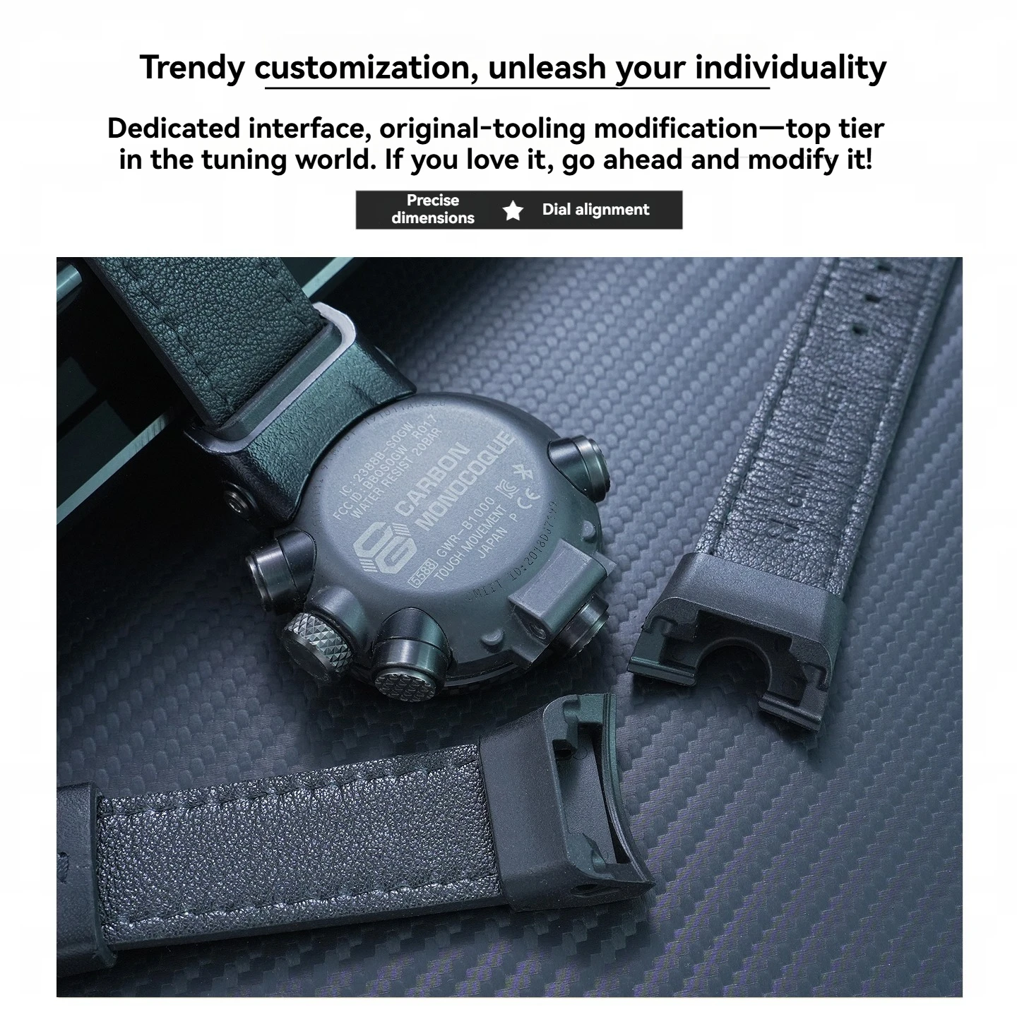 Фото Подходит для часов Casio G-SHOCK серии Airmaster 5588 GWR-B1000, модифицированный и улучшенный ремешок из натуральной кожи, мягкий кожаный ремешок для часов. №2