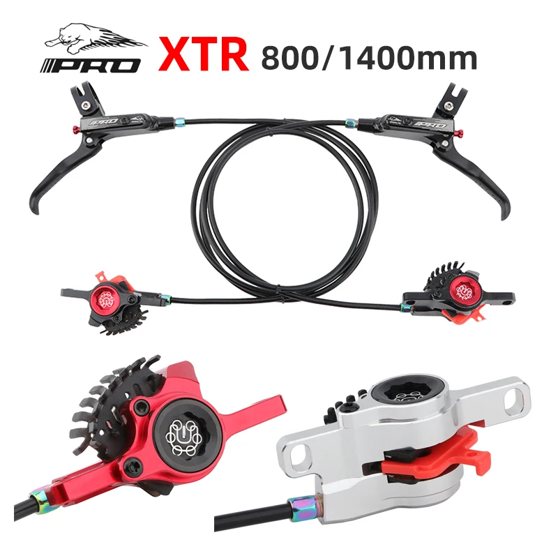 IIIPRO Mountain Bike Hydraulic Brake XTR 2 Piston With Heat Dissipating Metal Brake Pad Super MTB Bicycle Front Rear Disc Brake