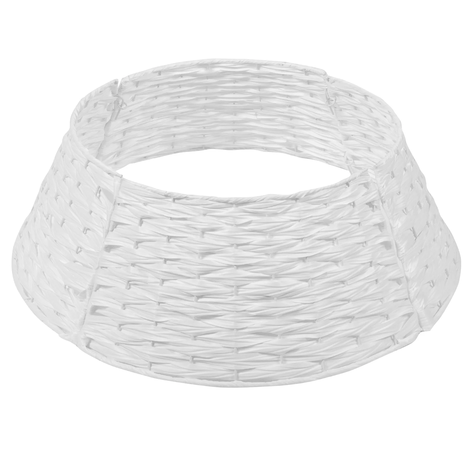 

Christmas Tree Fence Xmas Collar Basket Skirt Rings Weave Woven White Decorations