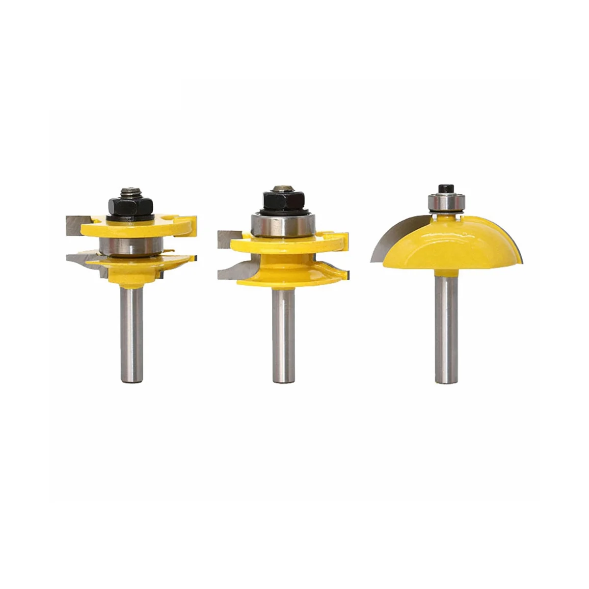 

3-Piece Small Household Tenon and Knife Side R Door Panel Knife Woodworking Milling Cutter