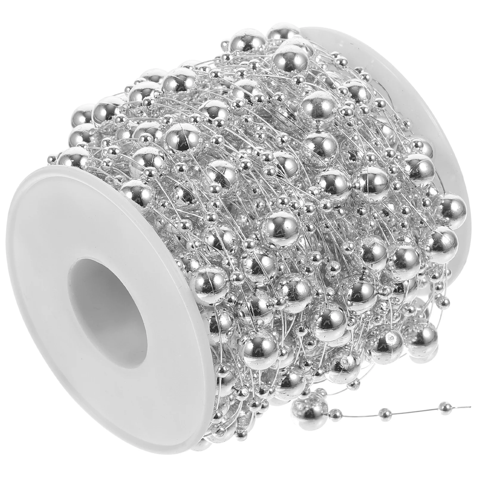 

Beads Pearl Chain Garland Christmas Bead Strands Tree Strand Artificial Diy Crafts Faux Wreath String Decor Jewelry Line Trim