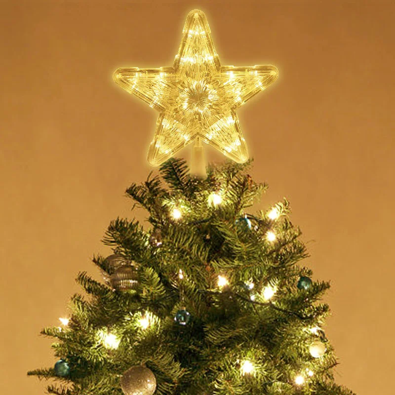 

Christmas Tree Topper Star LED Light Lamp Christmas Star Decor Accessories Xmas Tree Ornament Navidad New Year 2023 Natal Noel