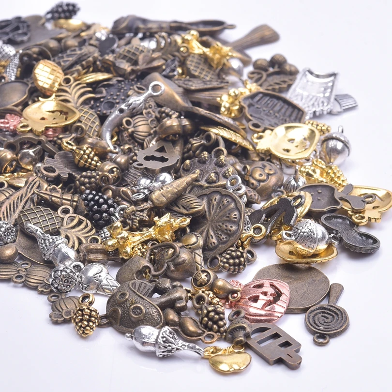 

DIY Accessories Cute Retro Vegetable and Fruit Alloy Pendant Antique Bronze Charms For Jewelry Making Earrings Mix Materials