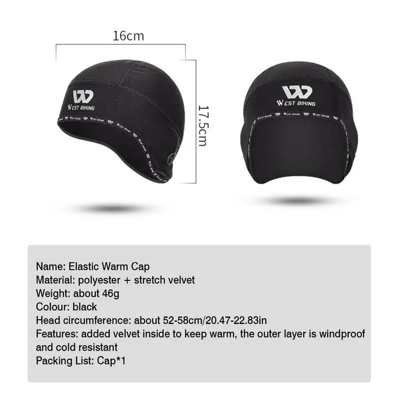 

Stretchable Helmet Liner Cap Ear Covers Earphone Hole Cycling Cap Helmet Liner Beanie Men Unisex Bandana Ciclismo For Skiing