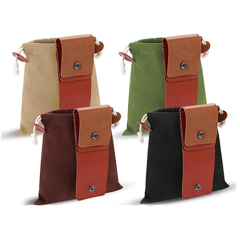 

4Pcs Outdoor Hiking Foraging Pouch Garden Fruit Picking Bag With Drawstring Outdoor Camping Storage Bags
