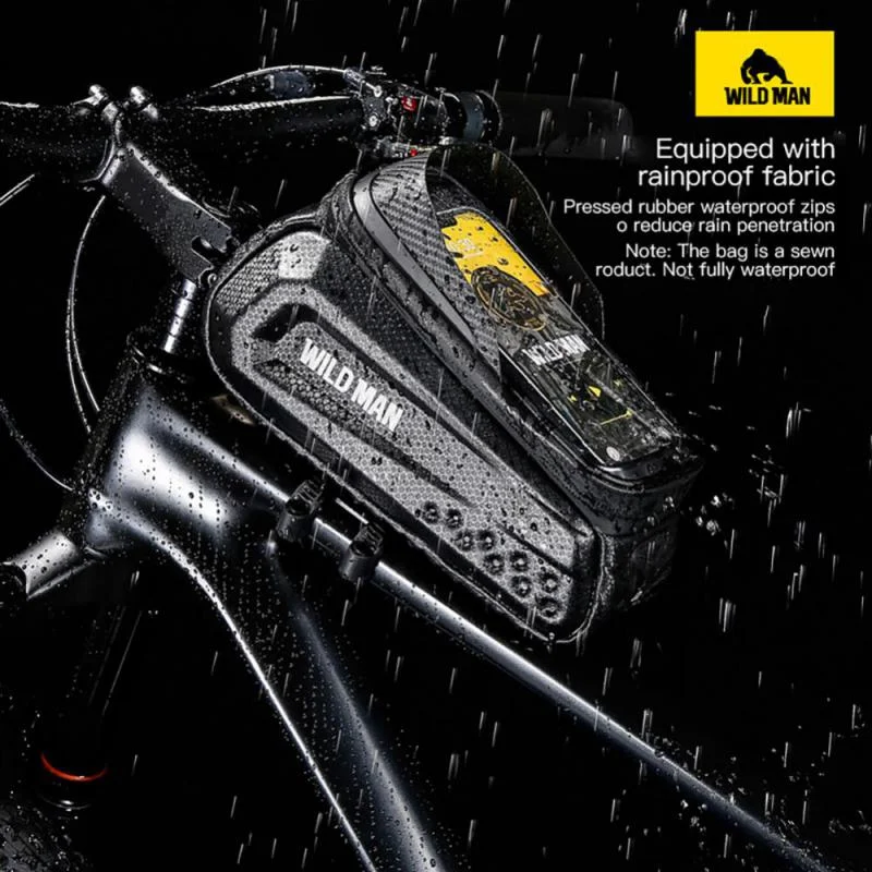 

WILD MAN Bicycle Bag Bike Cell Phone Mount Cycling Bag Waterproof 6.7in Phone Case Touchscreen Bag MTB Pack Bicycle Accessories