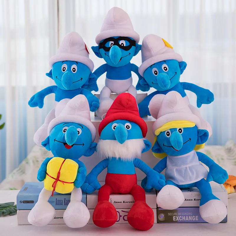 

35CM Disney Cute Anime Cartoon Anime The Smurfs Plush Toy Blue Cute Plush Doll Christmas Birthday Gift
