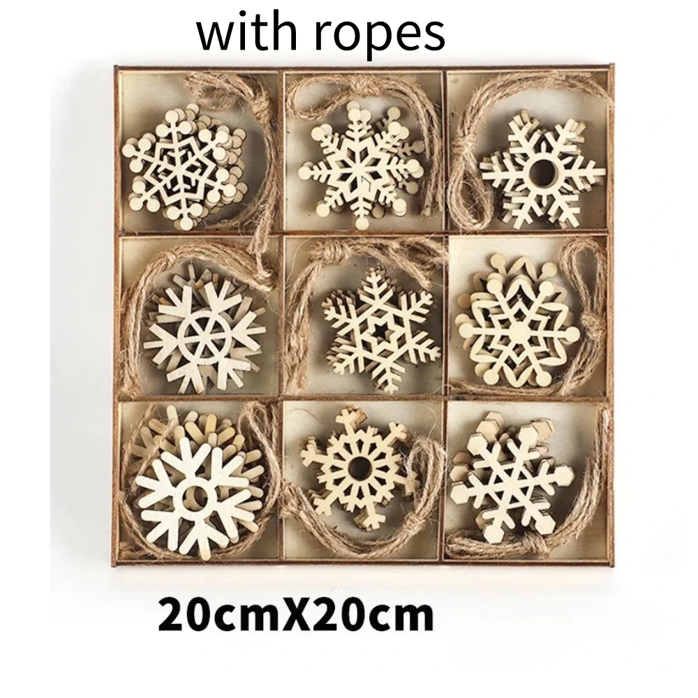 

Деревянные снежинки для елки, 45 штук