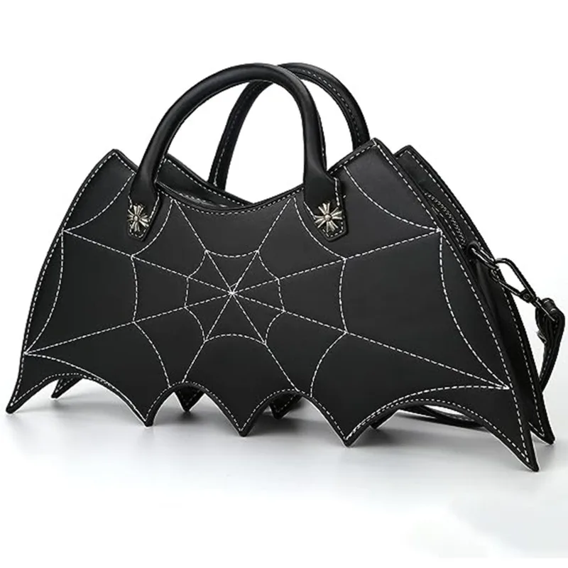 

Spider Web Embroidery Thread Women's Shoulder Bag Luxury Handbag Leather Crossbody Bag Designer Spoof Bat Bag Female Purse