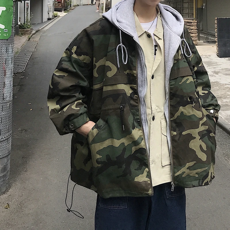 Ветровка в стиле милитари куртка на молнии худи уличная одежда модная панк