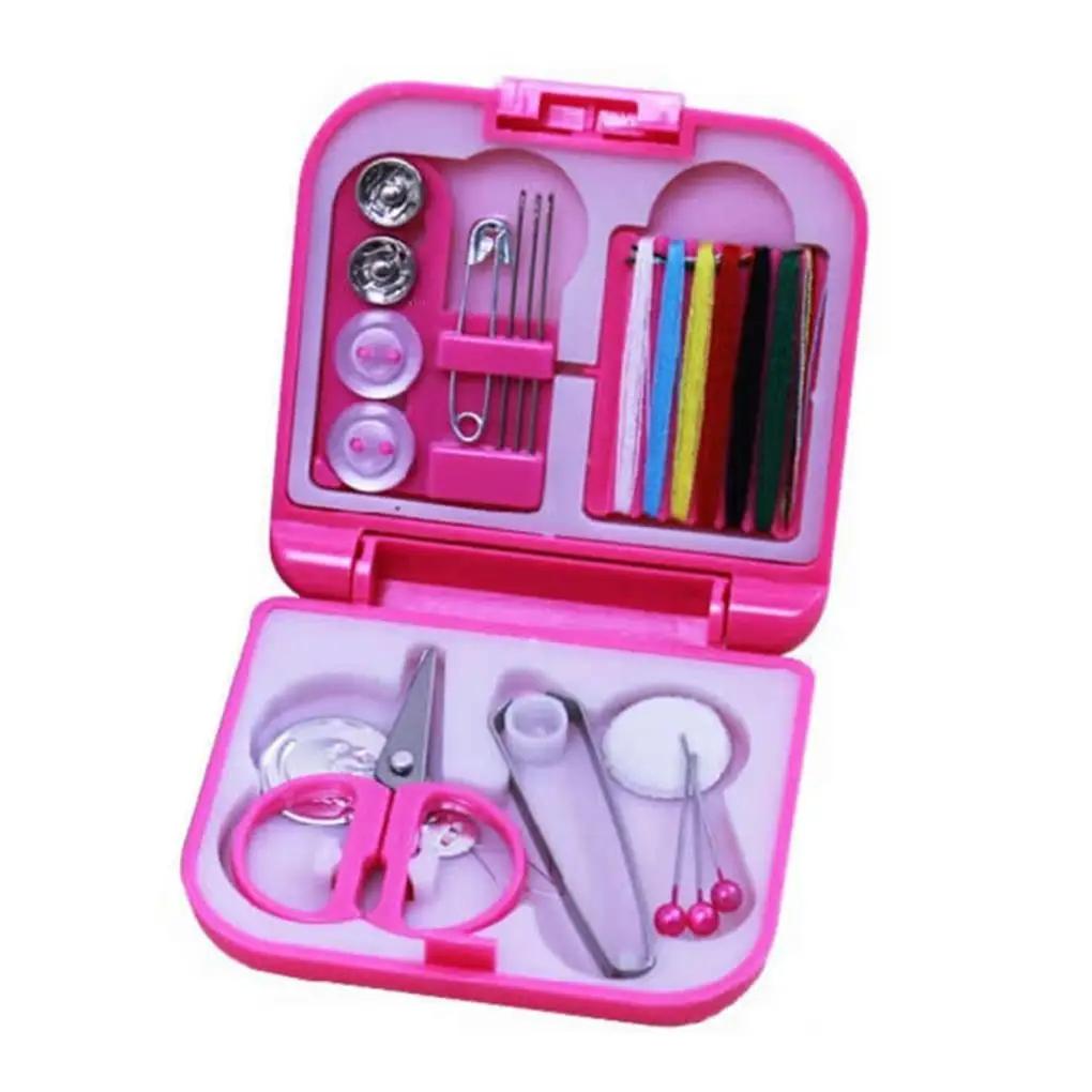 

Portable Travel Sewing Set Kits Storage Box Needle Threads Scissor Thimble Buttons Pins Home Sewing Accessories