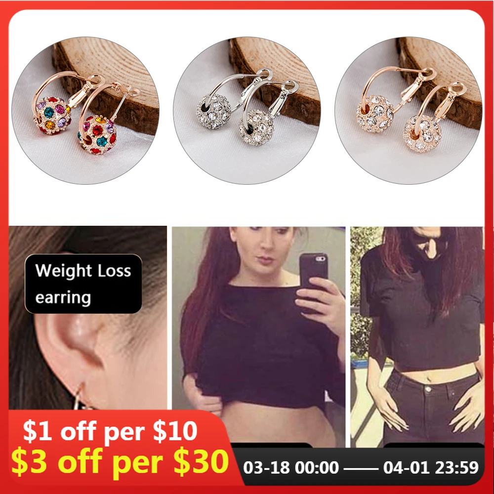 

4pcs/SetSlimming Lose Weight Health Slimming Magnets Of Lazy Paste Stimulating Acupoints Magnetic Stud Earrings Pendientes Mujer
