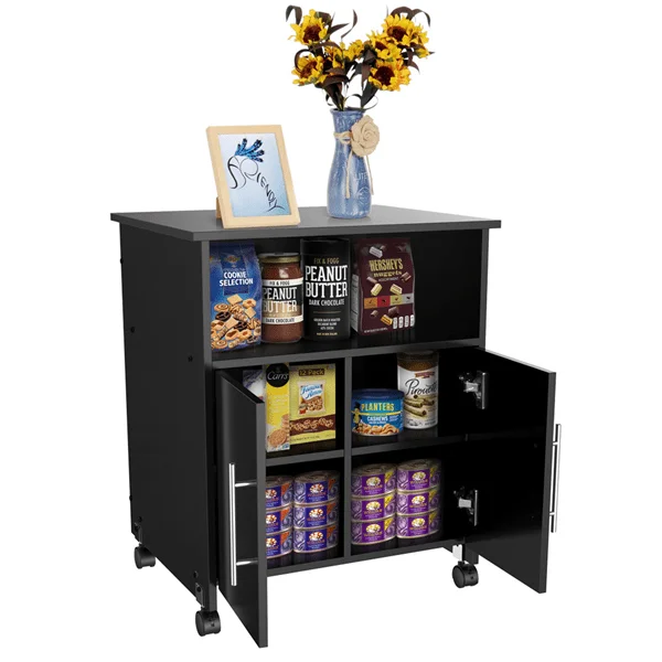 

Rolling Printer Stand Cupboard Black
