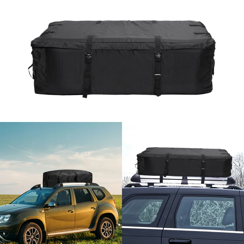 

Водонепроницаемая сумка на крышу 420D из ткани Оксфорд, вместительный багажник на крыше для путешествий, кемпинга, с ремешками и пряжками