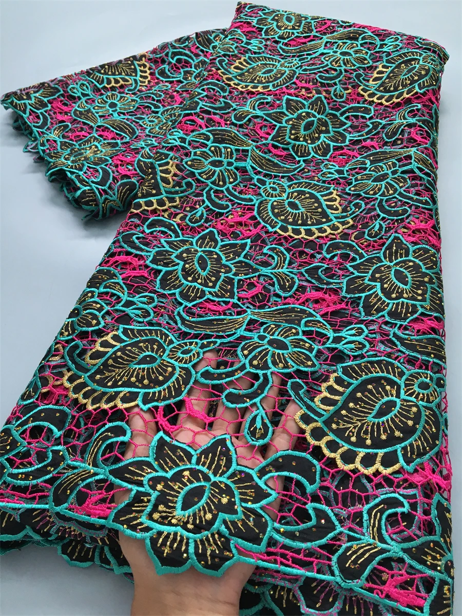 Швейцарский хлопок в Швейцарии кружево высокого качества африканское вышитая