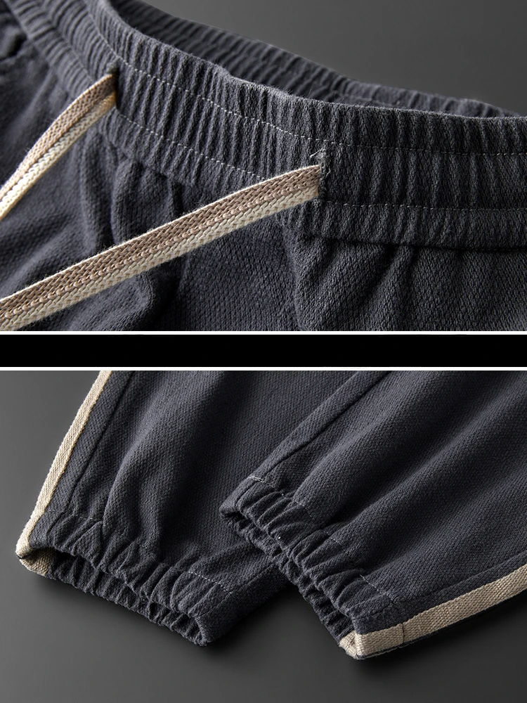 Повседневные брюки мужские повседневные прямые с ремешками на щиколотке весна