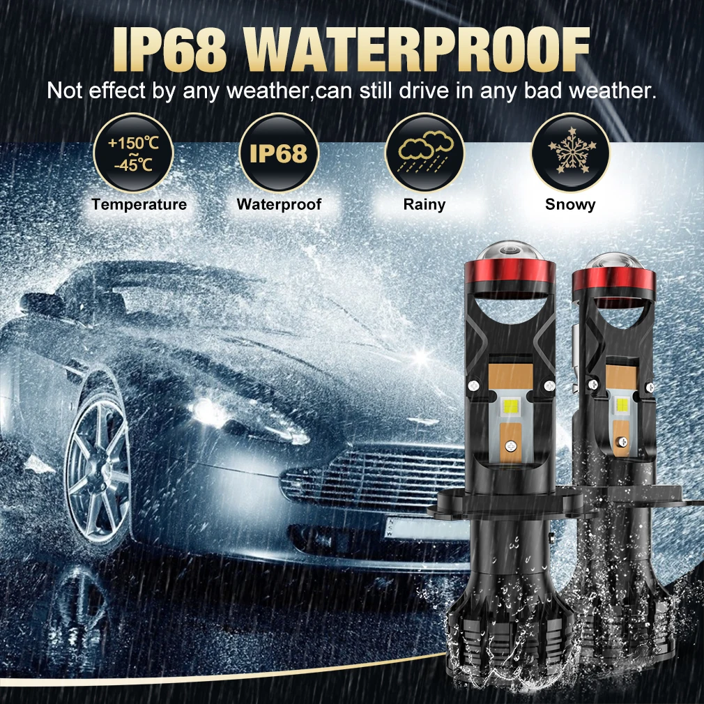 Светодиодный проектор H4 H7 H11 9005 HB3 9006 HB4 мини-линза автомобильная мотоциклетная