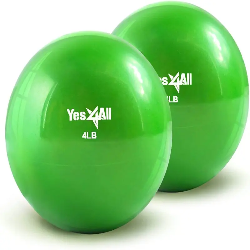 

4lbs Soft Medicine Toning Ball Green Pair Yoga Fitness Balls Sports Pilates Birthing Fitball Exercise Training Workout Massage G
